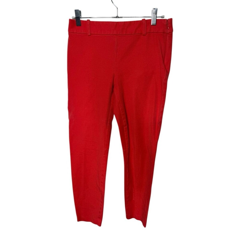 J. Crew Red Winnie Pant Size 4 Side Zip Ankle Slim Trousers